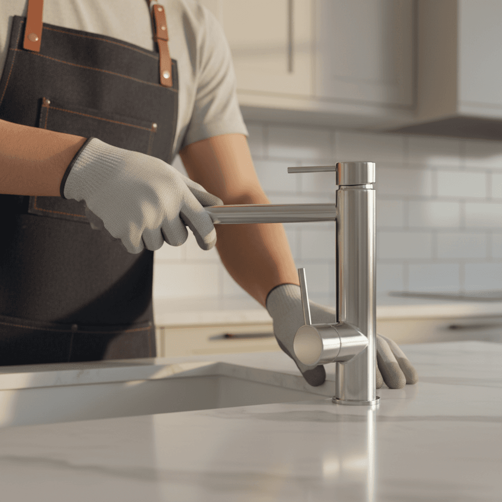Precision installation of luxury bathroom fixtures